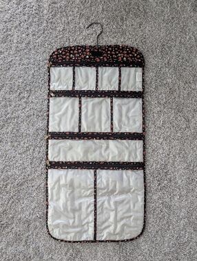 Floral Print Hanging Travel Jewelry & Accessory Organizer